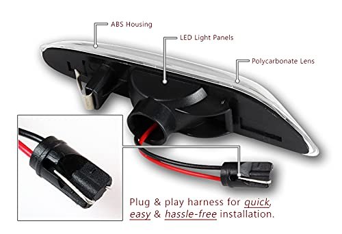 Eparts Euro Style Full Led Front Fender Side Marker Light Turn Signal Lamp Assembly Replacement For 2006-2011 Bmw 3-series E60