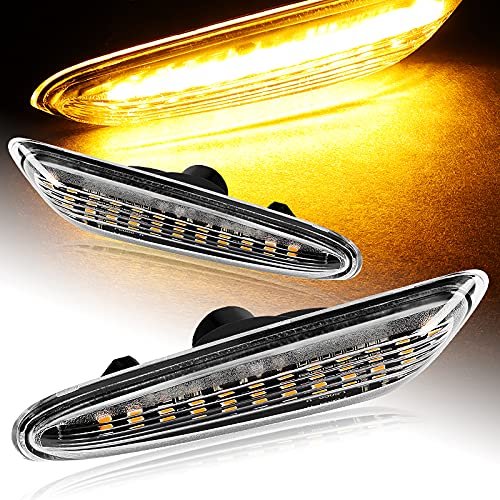 Eparts Euro Style Full Led Front Fender Side Marker Light Turn Signal Lamp Assembly Replacement For 2006-2011 Bmw 3-series E60