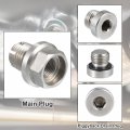X Autohaux 1 Set M14 1-1 5 15mm Oversize Piggyback Oil Drain Plug Stainless Steel Self Tapping Pan Thread Repair Kit For Car