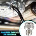 X Autohaux 1 Set M14 1-1 5 15mm Oversize Piggyback Oil Drain Plug Stainless Steel Self Tapping Pan Thread Repair Kit For Car