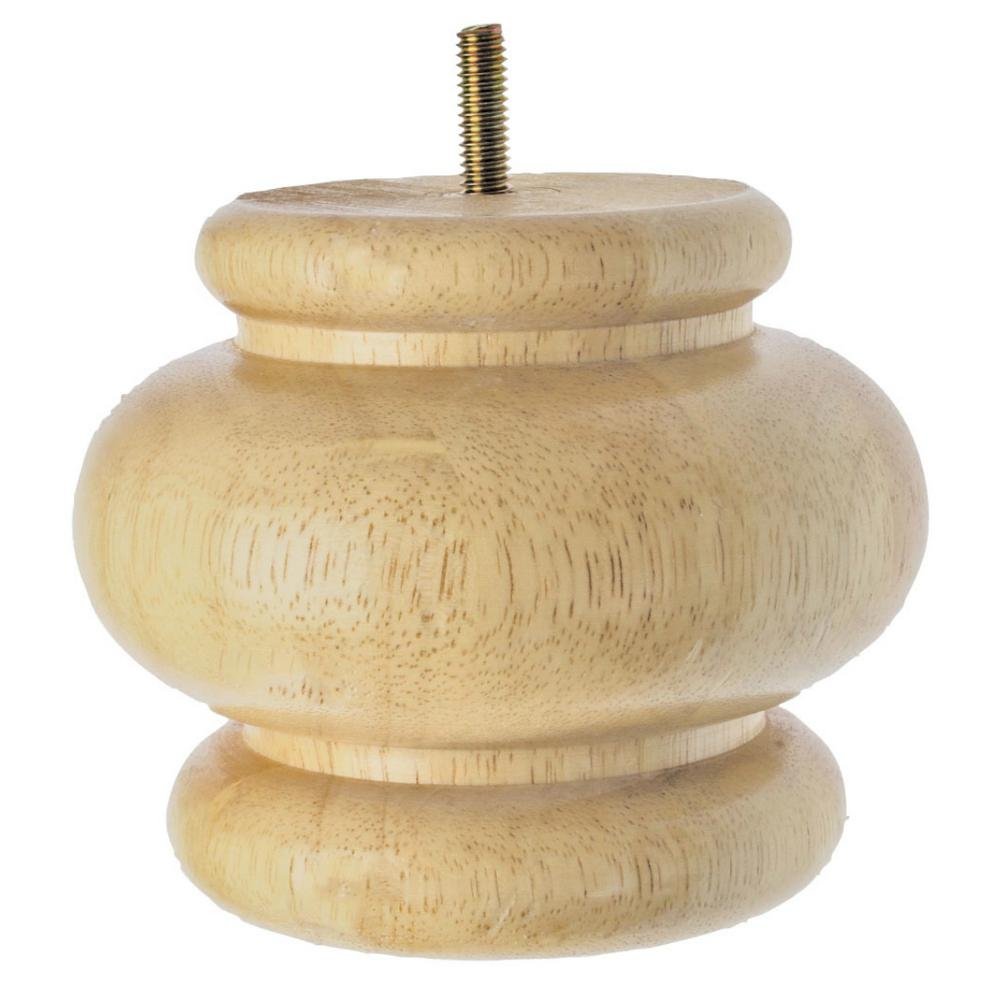 4 in X 47 8 Unfinished Solid Hardwood Round Bun Foot