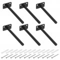 6pcs Floating Shelf Bracket 6 X 2 Wall Mounting Blind Support Hidden For Wood Shelves Black 