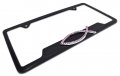 Christian Fish Pink Crystal Black Open License Plate Frame