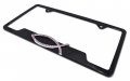 Christian Fish Pink Crystal Black Open License Plate Frame