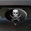 Pirate Skull Crossed Swords Tattoo Design Oval Tow Trailer Hitch Cover Plug Insert