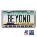 Ford Bronco In 3d On Silver Real 3k Carbon Fiber Finish Abs Plastic License Plate Frame