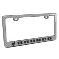 Ford Bronco In 3d On Silver Real 3k Carbon Fiber Finish Abs Plastic License Plate Frame