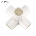 Uxcell 5 Way Elbow Pvc Pipe Fitting Furniture Grade 20mm Size Tee Corner Fittings White 6pcs