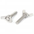 Uxcell M6 X 25mm Thread 304 Stainless Steel Wing Butterfly Thumb Screw 5pcs