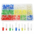 Xingyheng 500pcs 10 Values 5 Colors 3mm And 5mm Light Emitting Diodes Assorted Kit Electrical Components For Lighting Bulbs 