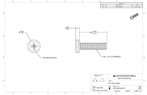 M1 0 25 X 4mm Machine Screw Stainless Steel Pan Head Phillips Drive 100 Pcs M10-40-m-ss-p