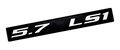 5 7 Ls1 Silver On Black Highly Polished Real Aluminum Emblem