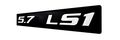 5 7 Ls1 Silver On Black Highly Polished Real Aluminum Emblem