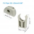 Uxcell 20pcs U-shaped Water Pipe Clamps Ppr Clips U Shaped Clip Fit For 25mm 0 98 Od Pipes Height Grey