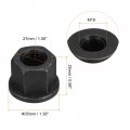 Uxcell M16 Flange Hex Nuts 2pcs Grade 10 9 Carbon Steel Black Oxide Finished For Machinery