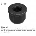 Uxcell M16 Flange Hex Nuts 2pcs Grade 10 9 Carbon Steel Black Oxide Finished For Machinery