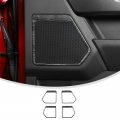 Linskip Audio Door Speaker Rings For Ford F150 2021 2022 2023 Trim Interior Accessories Dark Wood Grain Pattern 
