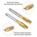 Uxcell Spiral Point Threading Tap M12 X 5 1 75 Metric H2 Accuracy 3 Flutes High Speed Steel Titanium Coated Machine Screw Tools