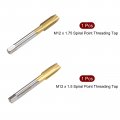 Uxcell Spiral Point Threading Tap M12 X 5 1 75 Metric H2 Accuracy 3 Flutes High Speed Steel Titanium Coated Machine Screw Tools