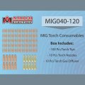 Mig040-120 120-pcs Mig Torch Gun Consumables Use For Mts-165 185 205 Mig-160 180 200 Mig-140gs 