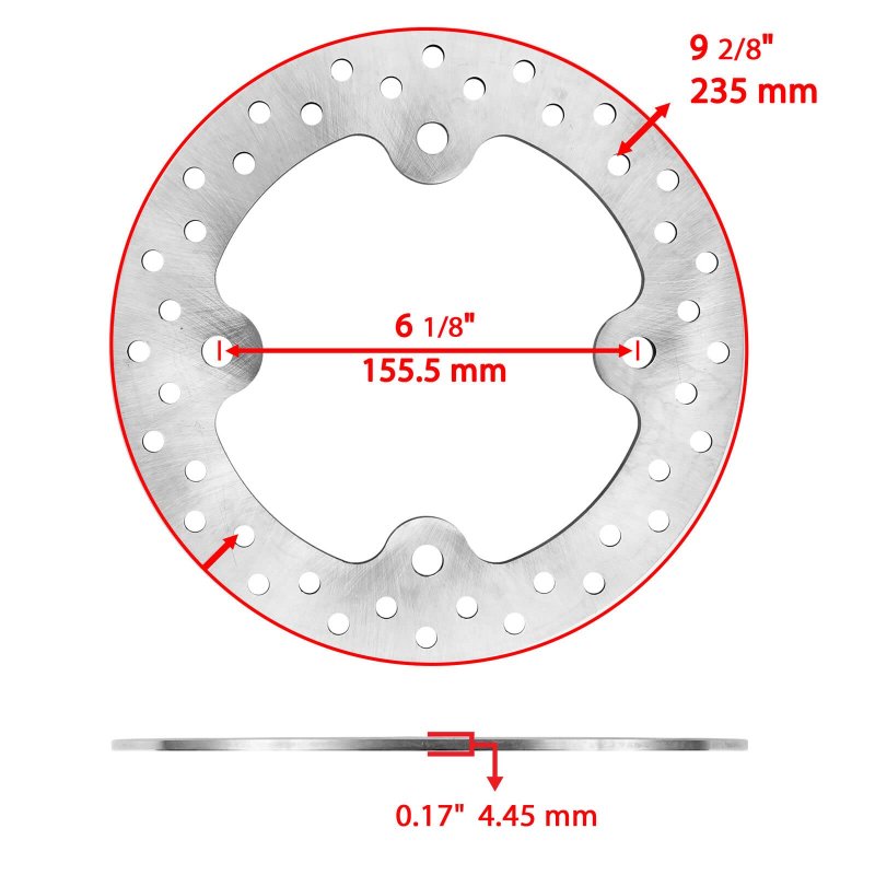 Akkum Fits For Front Left Right Brake Caliper And Disc Rotor Polaris Rzr 800 Efi 2008-14