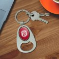 Graphics More Bradley University Primary Logo Keychain Chrome Metal Spinning Oval Bottle Opener