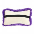 X Autohaux 1pcs Furry Car Seat Neck Pillows Soft Fluffy Warm Headrest Head Support Decor Accessories Violet