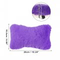 X Autohaux 1pcs Furry Car Seat Neck Pillows Soft Fluffy Warm Headrest Head Support Decor Accessories Violet