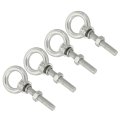 M4 25 3 16 X0 98 Stainless Steel Eye Bolts Threaded Screw Eyebolt Shoulder Ring With Nuts Washers For Lifting Hanging 4 Set 