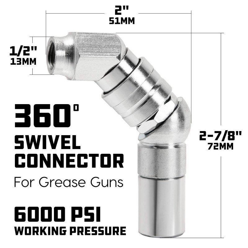 Powerbuilt 648759 Swivel Coupler With 360 Degree Rotation Silver