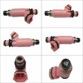 4pcs Set 550cc 195500-3910 Pink Fuel Injectors For Forester Subrau Sti Wrx 16611-aa510 16611-aa370