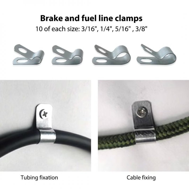 10pack Brake And Fuel Line Clip Set 3 16 1 4 5 8 Size Clips
