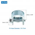 Uxcell 10pcs Mini Fuel Line Pipe Hose Clamp Clip Adjustable 15-17mm 59 -0 67 Injection Style Zinc Plated Tube Clamps