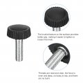 Uxcell 15pcs M5x16mm Threaded Knurled Thumb Screws Zinc Plated Carbon Steel Clamping Knobs Grip Plastic Round Head Thumbscrews