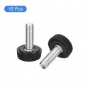 Uxcell 15pcs M5x16mm Threaded Knurled Thumb Screws Zinc Plated Carbon Steel Clamping Knobs Grip Plastic Round Head Thumbscrews