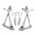Httmt- Rear Passenger Foot Pegs Footrest Bracket Fit Compatible With Ninja Zx10r 2011-2014 Color Silver P N Mt390-048-sr