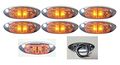 6 Long Haul 4 X1 5 Amber Led Surface Mount Clearance Marker Light With Chrome Bezel Oval Oblong -good For Trucks Trailers Etc 
