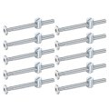 10pcs Bed Frame Bolts M6 X 70mm Hex Socket Head Screws Barrel Nuts Bunk Furniture With Slotted Nut For Chairs Cots Silver 