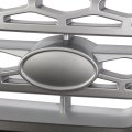 Auto Dynasty Diamond Mesh Front Bumper Grill Grille With Grey Bezel Compatible Land Rover Lr4 10-13 Silver