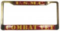 U S Marine Corps Usmc Combat Veteran License Plate Frame Owned Business Retired 