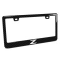 Nissan 370z Z Logo Black Real 3k Carbon Fiber Finish Abs Plastic License Plate Frame 