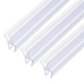 Shower Door Bottom Seal Sweep For 1 4 Thick Glass 47 Long 15 7 X 3 Pcs 5 Section Segmented Frameless Strip With Drip Rail Clear 