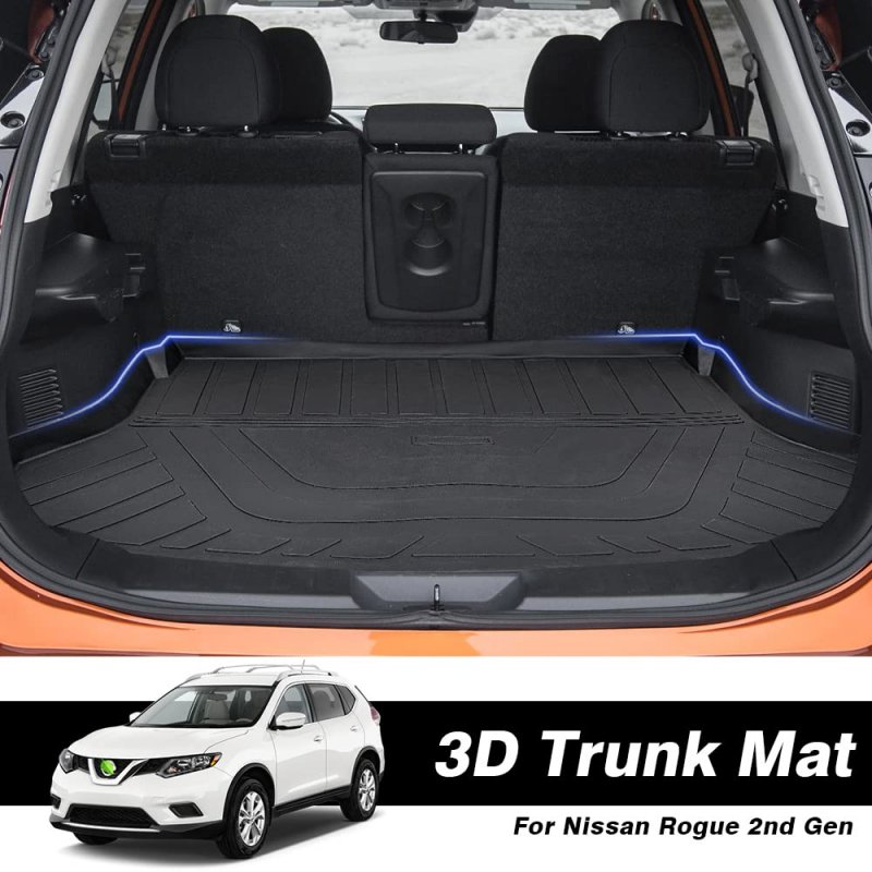 T Tgbros Custom Fit For Car Cargo Mat Nissan Rogue 2014 2015 2016 2017 2018 2019 All Weather Liner Rear Trunk Non-slip Tpo