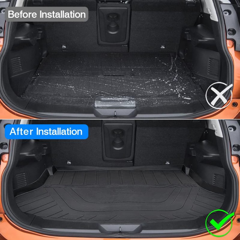 T Tgbros Custom Fit For Car Cargo Mat Nissan Rogue 2014 2015 2016 2017 2018 2019 All Weather Liner Rear Trunk Non-slip Tpo