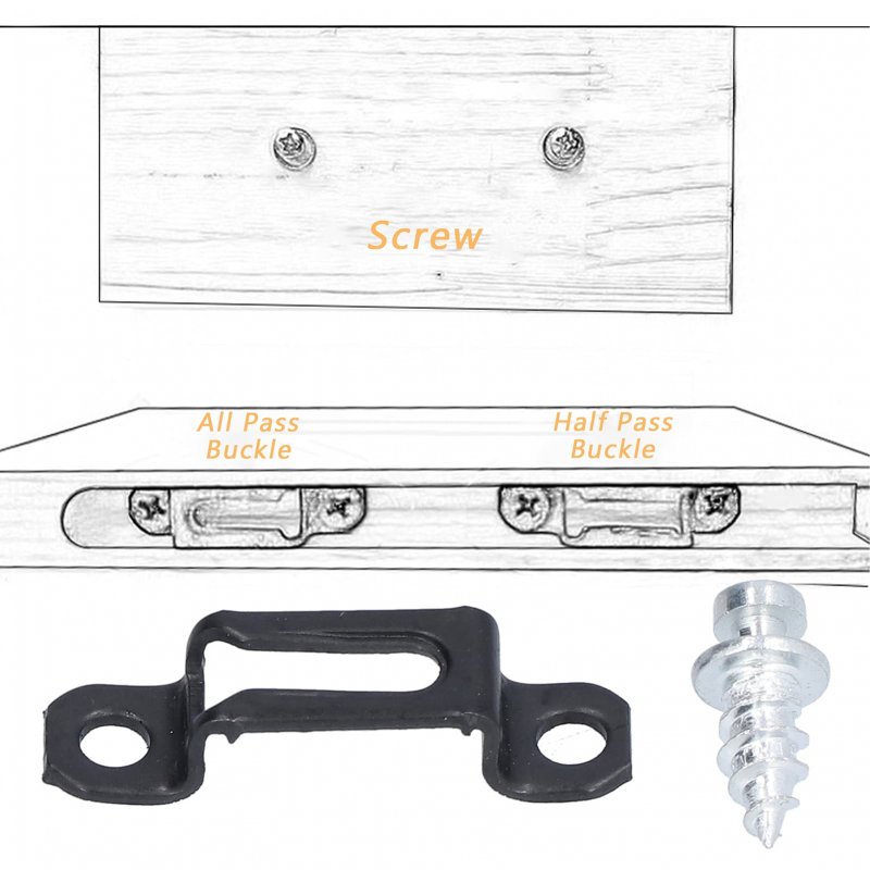 60 Set 2in 1 Furniture Concealed Connector Slide Buckle Fastener Connecting For Cabinet Wardrobe Combination Accessories Half