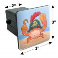 Pirate Crab On The Beach With Hook And Coin Tow Trailer Hitch Cover Plug Insert