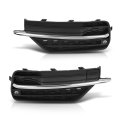 Fog Light Hole Cover Set Left Right Side For Volvo Xc90 2016 2017 2018 2019 313830440 313830457 Chrome Black 