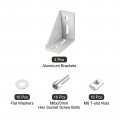 Uxcell 4set Inside Corner Bracket Gusset Kits 77x77x40mm 4080 Angle Connector For Series Aluminum Profile Silver 16 X Slider
