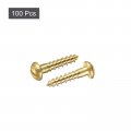 Uxcell Wood Screws M2 5 X 12mm Slotted Round Head Brass Self-tapping Screw 100 Pcs