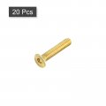 Uxcell Flat Head Socket Cap Screws M3-0 5 X 16mm Brass Inner Hex Drive Fasteners Bolts 20pcs